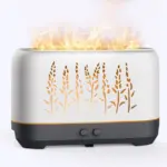 Difuzor aroma cu ultrasunete, efect de flacara si fum, umidificare, capacitate 200 ml, luminozitate reglabila