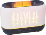 Difuzor aroma cu ultrasunete, efect de flacara si fum, umidificare, capacitate 200 ml, luminozitate reglabila