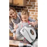 Mixer de mana Home 250W, 5 Trepte de Viteza, Teluri pentru Spuma si Framantat, functie Turbo, alb