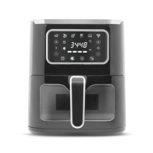Friteuza cu aer cald, fara ulei Bevello Perfect Cook, 1450 W, 5 L, Control tactil, Fereastra vizualizare, 6 Programe, temperatura reglabila