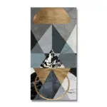 Panou Radiant Ceramic cu Infrarosu ArtHeat, Tip Tablou, Model Abstract Pyramid, Smart WiFi, 120 x 60 cm, Telecomanda, Termostat, 500 W