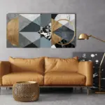 Panou Radiant Ceramic cu Infrarosu ArtHeat, Tip Tablou, Model Abstract Pyramid, Smart WiFi, 120 x 60 cm, Telecomanda, Termostat, 500 W