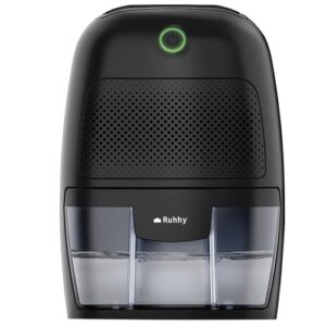 Dezumidificator de aer Ruhhy, 22.5W, rezervor 600 ml, functionare silentioasa, oprire automata, Negru