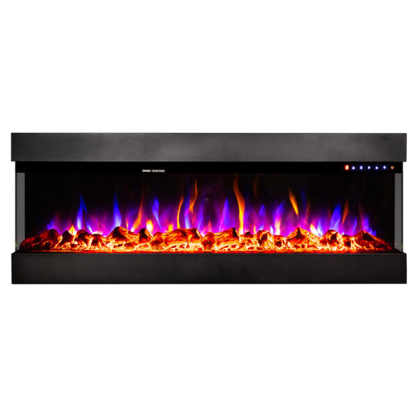 Semineu Electric incorporabil sau de perete 3D Dalas Elite XL, 30 de combinatii de culori, 152,4 x 49,3 cm, Incalzire, Termostat, Telecomanda, Timer, 1500W