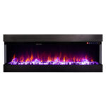 Semineu Electric incorporabil sau de perete 3D Dalas Elite XL, 30 de combinatii de culori, 152,4 x 49,3 cm, Incalzire, Termostat, Telecomanda, Timer, 1500W