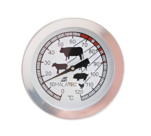 Termometru alimentar cu tija pentru carne, fara mercur, 0-120°C, 5.2x11cm, Inox, Gri