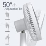 Ventilator de masa cu acumulator Home Ocean Breeze, 5W, USB, 4 trepte de viteza, Oscilare, Reglabil, Silentios, Alb