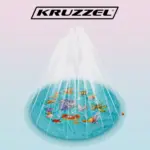 Covoras de apa cu fantana arteziana, Kruzzel Summer Joy, diametru 165 cm, albastru