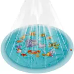 Covoras de apa cu fantana arteziana, Kruzzel Summer Joy, diametru 165 cm, albastru