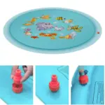 Covoras de apa cu fantana arteziana, Kruzzel Summer Joy, diametru 165 cm, albastru