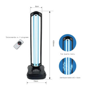 Lampa UV-C fara Ozon SterilMax PRO 60W, Telecomanda, Functie delay, Temporizator, Suprafata 60 mp