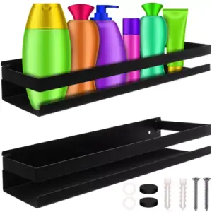 Raft de depozitare universal Ruhhy XXL, Inox, 50 x 10.5 cm, Negru