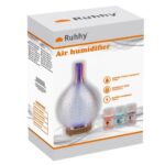 Difuzor aroma cu Ultrasunete Ruhhy, Efecte de Lumini 3D, Timer, 3 uleiuri esentiale incluse, 11W