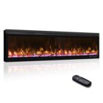 Semineu Electric incorporabil 3D Fiji 4XL, Functie incalzire, 254 x 54.4 cm, Telecomanda, 3 teme de culoare flacara, Timer, 1600W