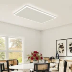 Panou Radiant de Incalzire cu Infrarosu Ceramic, Montare pe Tavan, Smart WiFi, 700W, Iluminare LED reglabila, Termostat si Timer, Controler, Alb