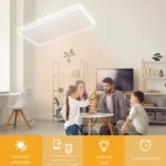 Panou Radiant de Incalzire cu Infrarosu Ceramic, Montare pe Tavan, Smart WiFi, 700W, Iluminare LED reglabila, Termostat si Timer, Controler, Alb