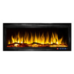 Semineu Electric 3D incorporabil sau de perete Schubert Belmont, 100 combinatii de culori, 106,5 x 45 cm, Termostat, Telecomanda, Timer, 1500W
