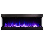 Semineu Electric incorporabil sau de perete 3D Dalas Majestic XXL, 30 de combinatii de culori, 182,8 x 49,3 cm, Incalzire, Termostat, Telecomanda, Timer, 1500W