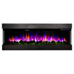 Semineu Electric incorporabil sau de perete 3D Dalas Majestic XXL, 30 de combinatii de culori, 182,8 x 49,3 cm, Incalzire, Termostat, Telecomanda, Timer, 1500W