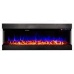 Semineu Electric incorporabil sau de perete 3D Dalas Majestic XXL, 30 de combinatii de culori, 182,8 x 49,3 cm, Incalzire, Termostat, Telecomanda, Timer, 1500W